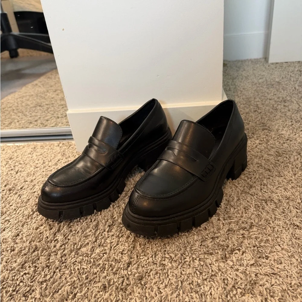 Call it spring Black Leather Loafers - Picture 3 of 5